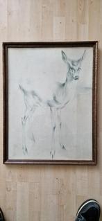 tekening van Han van Meegeren (1889 – 1947) hertje 67 x 51, Antiek en Kunst, Ophalen