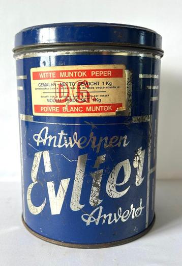 Evlier Antwerpen oud blik witte muntock peper beschikbaar voor biedingen