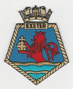 Embleem / patch HMS Exeter, Ophalen of Verzenden, Marine, Engeland, Embleem of Badge
