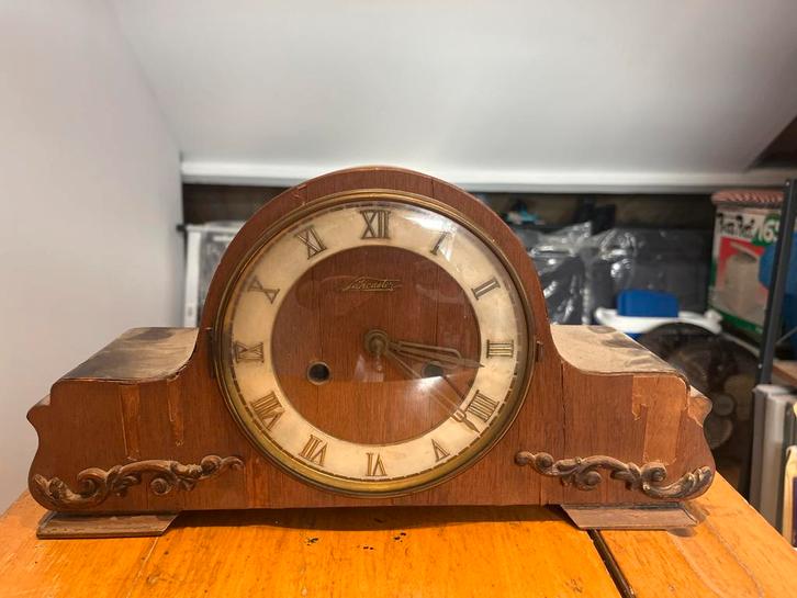 Antieke Lancaster Mantelklok, Antiek en Kunst, Antiek | Klokken, Ophalen of Verzenden
