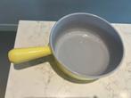 Gietijzeren Caquelon - Le Creuset model, Gietijzer, Ophalen of Verzenden, Zo goed als nieuw, Keramische plaat