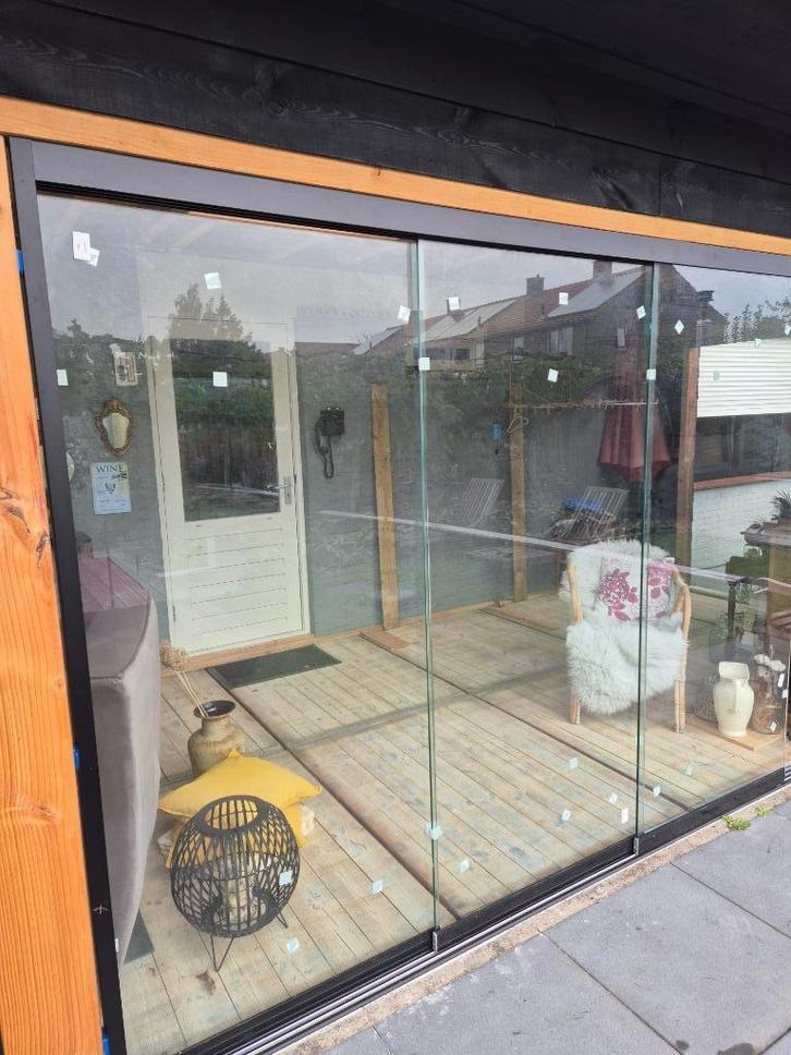 Te koop 2 sets Glazen schuifwanden nieuw, Doe-het-zelf en Verbouw, Glas en Ramen, Nieuw, Glasplaat, 160 cm of meer, 160 cm of meer
