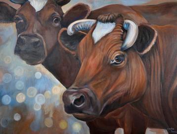 Schilderij bruine koeien eigen werk beschikbaar voor biedingen