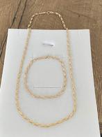 Mooie 14 karaat(585) gouden set: ketting en armband, Ophalen of Verzenden, Nieuw, Goud, Goud
