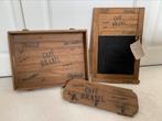 Nieuw! Dienblad met bijpassend kapstokje en krijtbord., Ophalen of Verzenden, Zo goed als nieuw, Rechthoekig, Hout