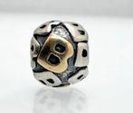 Pandora bedel B met goud, Sieraden, Tassen en Uiterlijk, Bedels, Ophalen, Zo goed als nieuw, Goud, Pandora