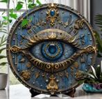Vintage rond metalen bord Alziend Oog (20cm), Ophalen of Verzenden, Nieuw