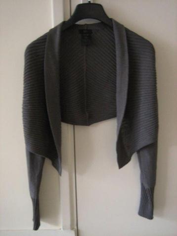 Chique verfijnd gebreid taupe bolero-vestje CREA 38 snazzeys beschikbaar voor biedingen