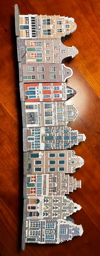 Blokker set van 10 Amsterdamse grachtenhuisjes, Verzamelen, KLM Huisjes, Zo goed als nieuw, Ophalen