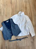 Set: gilet, overhemd en strikje. Maat 104, Gebruikt, LH, Overhemd of Blouse, Ophalen of Verzenden