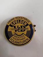 Oud rond spelden blik van V&D, Ophalen of Verzenden, Gebruikt, Overige, Overige merken