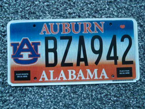 Kentekenplaat licenseplate Alabama Auburn University USA, Verzamelen, Automerken, Motoren en Formule 1, Gebruikt, Auto's, Verzenden