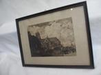 Antieke ets van Jacob Maris gesigneerd grote kerk Dordrecht, Antiek en Kunst, Kunst | Etsen en Gravures, Ophalen of Verzenden
