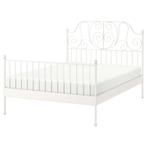 Ikea Leirvik Bed Frame and Mattress (optional), Ophalen, Gebruikt, Wit, Tweepersoons