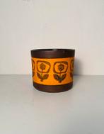 Keramiek oranje bloempot / planter , jaren 60, Tuin en Terras, Bloempotten, Gebruikt, Binnen, Ophalen of Verzenden, Onbekend