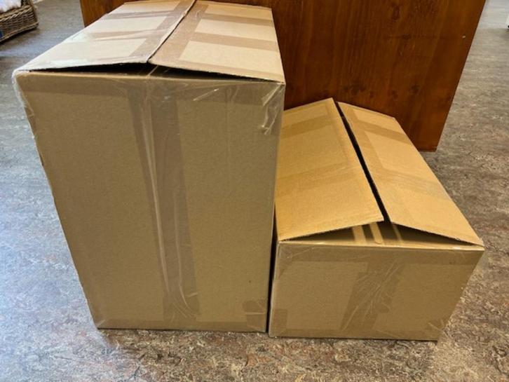 Gratis afhalen: kartonnen dozen voor verhuizing e.d., Doe-het-zelf en Verbouw, Kratten en Dozen, Gebruikt, Doos, 35 tot 50 cm