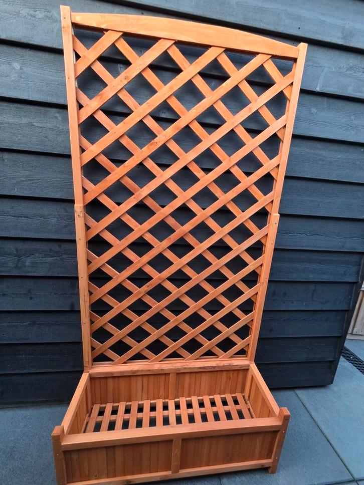 Houten Plantenrek met Klimrek, Tuin en Terras, Bloembakken en Plantenbakken, Nieuw, Hout, Binnen, Balkon, Tuin, 60 cm of meer