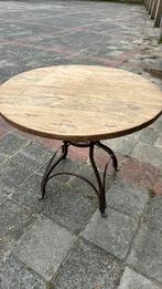 Teakhouten tafel met gietijzeren onderstel, Antiek en Kunst, Ophalen of Verzenden