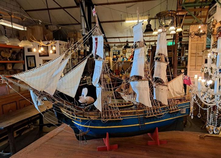 Mooie grote driemaster Engels zeilschip The Bounty 245 cm, Hobby en Vrije tijd, Modelbouw | Boten en Schepen, Zo goed als nieuw