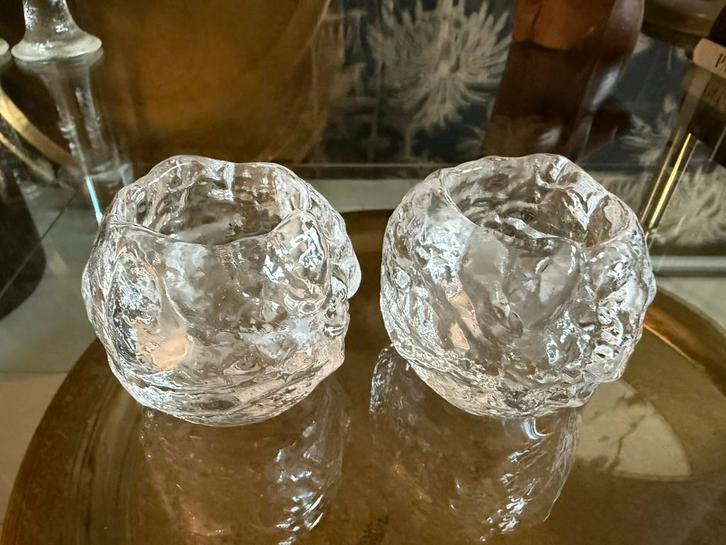 Snowball kandelaar set 6 cm Kosta Boda, Huis en Inrichting, Woonaccessoires | Kandelaars en Kaarsen, Nieuw, Minder dan 25 cm, Overige materialen