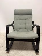 IKEA POÄNG Schommelstoel - Zwartbruin/Gunnared Lichtgroen, Ophalen, 75 tot 100 cm, Zo goed als nieuw, 50 tot 75 cm