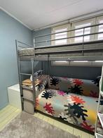Stapelbed -Sam metal grijs 90x200, Gebruikt, Eenpersoons, Ophalen of Verzenden, 90 cm