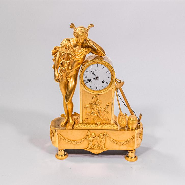 Empire pendile Mercurius Parijs, Antiek en Kunst, Antiek | Klokken, Ophalen of Verzenden