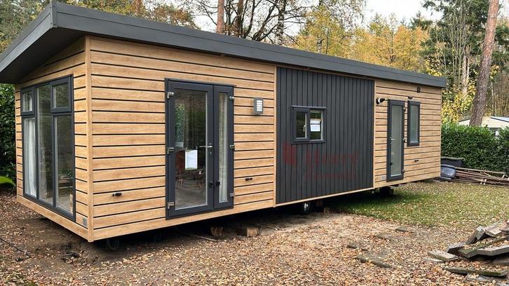 Shelvy Lessenaar 1000 op Camping de Rimboe in Lunteren, Caravans en Kamperen, Stacaravans, meer dan 6, Ophalen