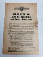 Hongerwinter Amsterdam - luchtpamflet ww2 US army, Verzamelen, Ophalen of Verzenden, Overige soorten, Nederland, Boek of Tijdschrift