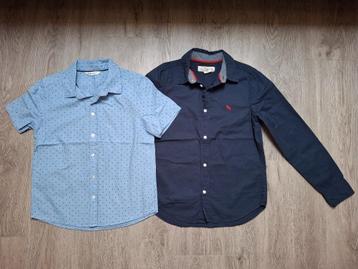 2x blouse WE maat 140, lange en korte mouw, blauw beschikbaar voor biedingen