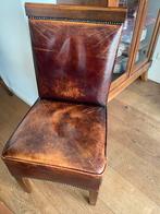 Vintage leren stoelen en mahonie eettafel, Ophalen, Gebruikt, Vintage, 200 cm of meer