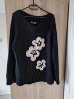 Zwarte trui met bloemen - Apriori, Kleding | Dames, Truien en Vesten, Zwart, Maat 46/48 (XL) of groter, Ophalen of Verzenden, Zo goed als nieuw