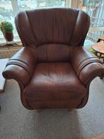 Comfortabele lederen fauteuil, Huis en Inrichting, Fauteuils, Ophalen, Gebruikt, Vintage, 75 tot 100 cm