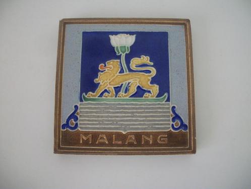 Tegel Wapen Malang Java - Westraven - Ned-Indië - netjes, Antiek en Kunst, Antiek | Wandborden en Tegels, Ophalen of Verzenden