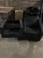 Kapperstoel met wasbak, Huis en Inrichting, Ophalen, Gebruikt, Zwart, Twee
