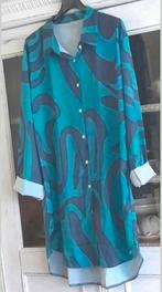 Lange aquablauwe doorknoop blouse/tuniek 44-46, Verzenden, Nieuw, Blauw, Blouse of Tuniek