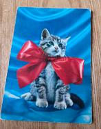 Grijs katje met grote rode strik, Verzenden, 1980 tot heden, Ongelopen, Hond of Kat