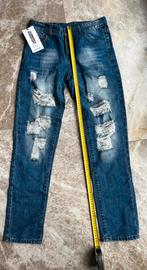 Jeans spijkerbroek nieuw heren mt l30 blauw met gaten, Nieuw, W32 (confectie 46) of kleiner, Blauw, Ophalen of Verzenden