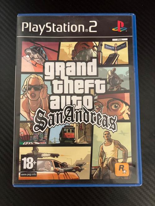 Grand Theft Auto San Andreas, Spelcomputers en Games, Games | Sony PlayStation 2, Gebruikt, Avontuur en Actie, 2 spelers, Vanaf 18 jaar