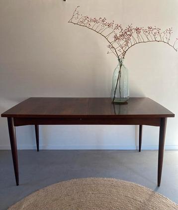 Midcentury vintage palissander uitschuifbare eettafel XL beschikbaar voor biedingen