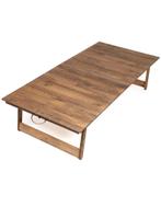 Kampeertafel 70x150 inklapbaar walnoot en naturel, Ophalen, Zo goed als nieuw, Campingtafel