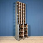 Grote oude industriële houten werkplaats vakkenkast vintage, Ophalen