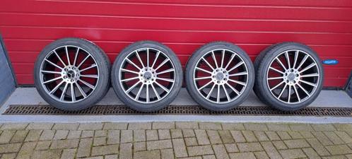 Mercedes C klasse AMG look velgenset Hankook +tpms 225/45R18, Auto-onderdelen, Banden en Velgen, Banden en Velgen, Zomerbanden