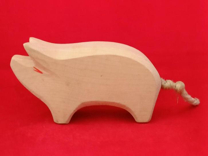 Ostheimer houten dierenfiguur - varken, Kinderen en Baby's, Speelgoed | Houten speelgoed, Gebruikt, Overige typen, Ophalen of Verzenden