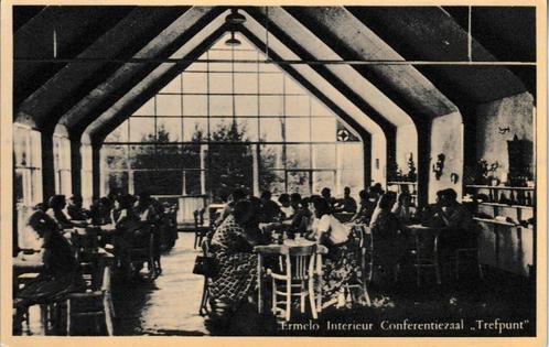 ERMELO - INTERIEUR CONFERENTIEZAAL TREFPUNT, Verzamelen, Ansichtkaarten | Nederland, Gelopen, Gelderland, 1940 tot 1960, Verzenden