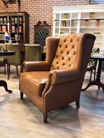 Cognac leren Chesterfield oorfauteuil - Nieuwstaat, Ophalen, Leer, Zo goed als nieuw, Gosemengelstraat 7