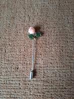 Vintage lichtroze roos reversspeld/broche, Overige materialen, 4 tot 7 cm, Gebruikt, Ophalen of Verzenden
