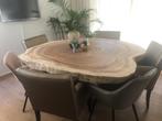 Boomstamtafel rond suar hout als nieuw 10 cm dik blad, Huis en Inrichting, Tafels | Eettafels, Ophalen, 150 tot 200 cm, Rond, Zo goed als nieuw