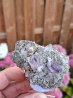 Amethist met seleniet uit Mexico, Verzamelen, Mineralen en Fossielen, Ophalen of Verzenden, Mineraal