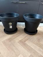 Antraciet bloembakken met wieltjes, Kunststof, 40 cm of meer, Rond, Nieuw